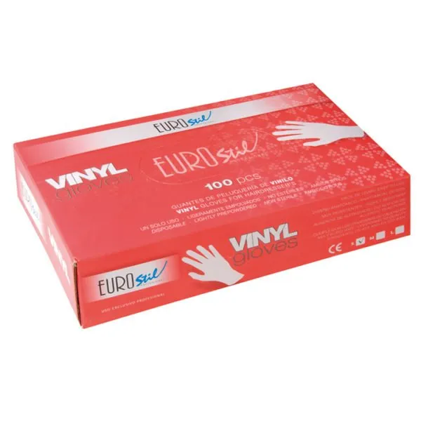 Caja 100 Guantes Vinilo Mediana ( sin polvo) – Eurostil